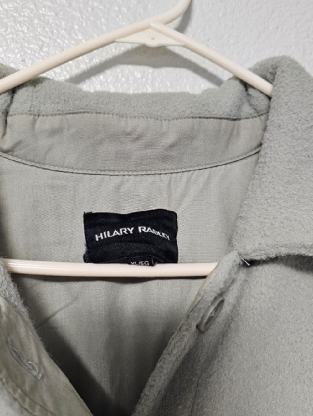 Hilary Radley Light Gray Button-Front Shacket Sz XL - Picture 3 of 10